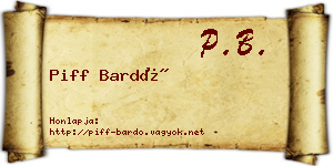 Piff Bardó névjegykártya